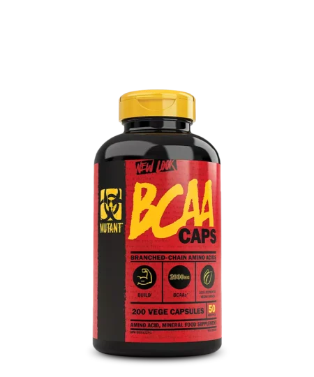 Mutant BCAA Caps tai 2:1:1 santykiu BCAA amino rūgščių kompleksas su 8 elektrolitų mišiniu.