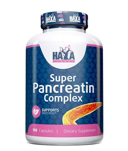 Haya Super Pancreatin Enzymes - yra maisto papildas kapsulėmis