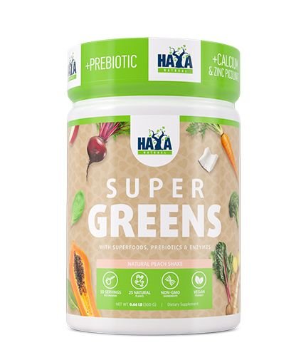 Haya Labs Super Greens yra miltelių pavidalo maisto produktas