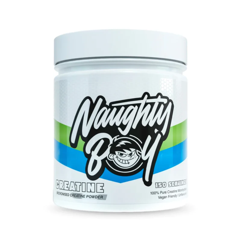 NaughtyBoy® mikronizuota kreatino milteliai.