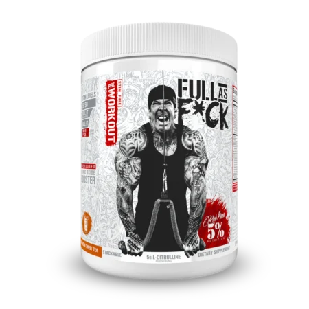 Rich Piana 5% Full As F*ck yra azoto oksido stiprintuvų ir ląstelių apimtį didinančių medžiagų. Jis skirtas padidinti azoto oksido gamybą ir traukti vandenį į raumenis. Tai pagerina ištvermę