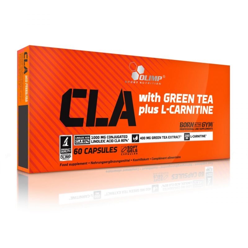 Olimp CLA & Green Tea + L-Carnitine susideda iš konjuguotų linoleinės rūgšties izomerų CLA  (liet. KLR)