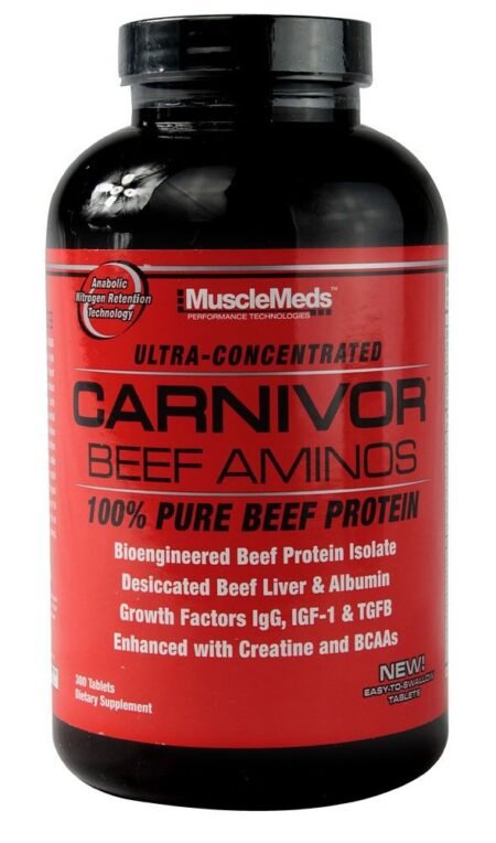 MuscleMeds Carnivor Beef Aminos 100% grynos jautienos aminorūgštys su kreatinu ir BCAA!
