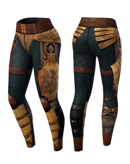 Anarchy Victorian Compression Legging - išskirtinio dizaino ilgos moteriškos tamprės žemintu liemeniu.