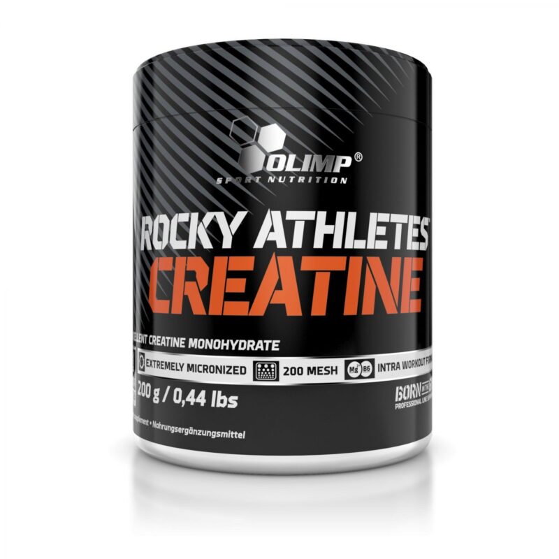 Olimp Rocky Athletes Creatine - grynas kreatino monohidratas milteliuose su magniu ir vitaminu B6.