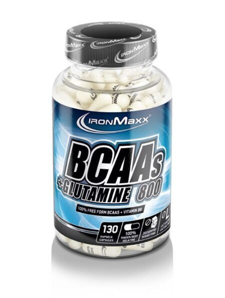 IronMaxx BCAA´s + Glutamine 800 - jūs gaunate optimaliai pritaikytą 4 svarbiausių amino rūgščių