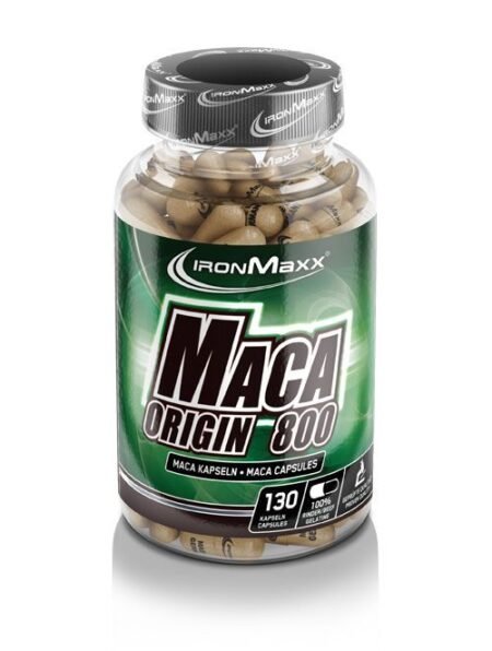 IronMaxx Maca Origin 800 -  tai 100 proc. grynas Maca ekstraktas 800 mg kapsulėse.
