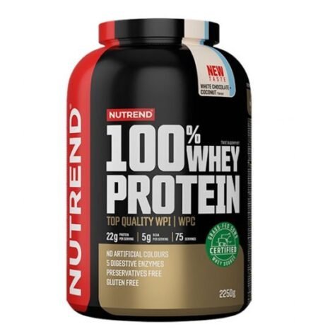 Nutrend 100% Whey Protein - 100% išrūgų baltymai yra aukščiausios kokybės ingredientų ir subalansuoto naujų gamybos technologijų derinys.