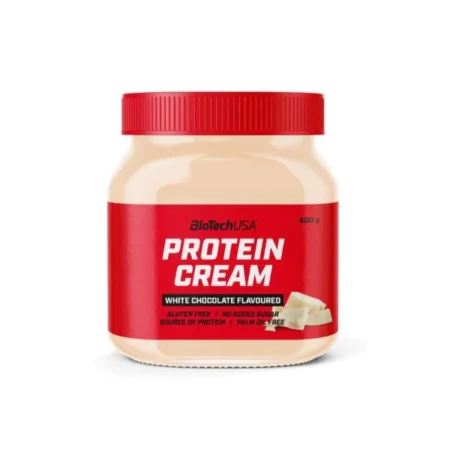 BioTechUSA Protein Cream jau galima įsigyti baltojo šokolado skonio! Toks kaip mūsų klasikinis kakavos ir lazdyno riešutų skonio užtepas