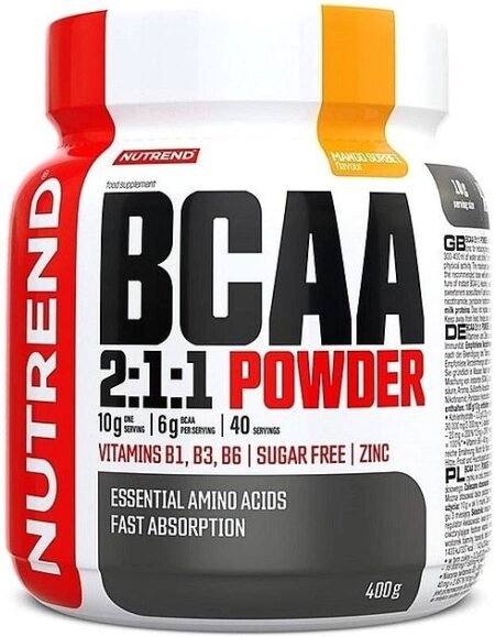 Nutrend BCAA 2:1:1 Powder nepakeičiamosios šakotosios grandinės aminorūgštys L-leucinas