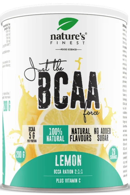 „Nature's Finest“ BCAA amino rūgščių gėrimo milteliai. Citrinų skonio. Su saldikliais.