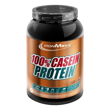 IronMaxx 100% Casein Protein - dėl savo antikatabolinio poveikio kazeino baltymai mažina baltymų skilimą ir taip skatina raumenų augimą.