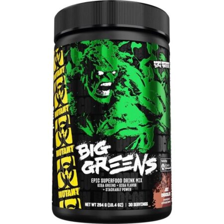 Mutant Big Greens – tai skoninga žaliųjų supermaisto šaltinių miltelių formulė kasdieniam mikroelementų papildymui. Vienoje porcijoje – daugiau kaip 40 ingredientų iš žemės ir jūros daržovių
