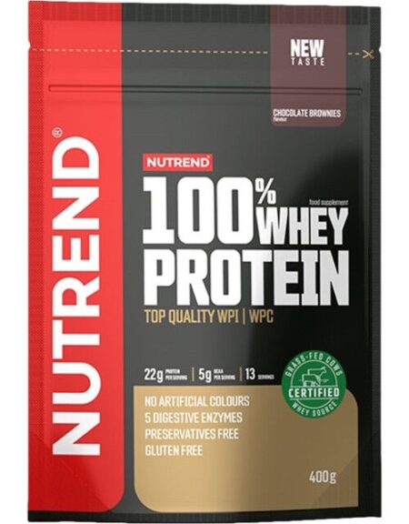Nutrend 100% Whey Protein - 100% išrūgų baltymai yra aukščiausios kokybės ingredientų ir subalansuoto naujų gamybos technologijų derinys.