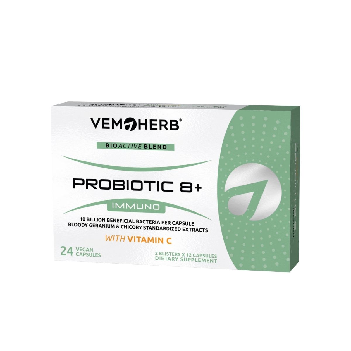 VemoHerb® ProBiotiC8+ yra unikalus probiotikų ir vaistažolių ekstraktų derinys