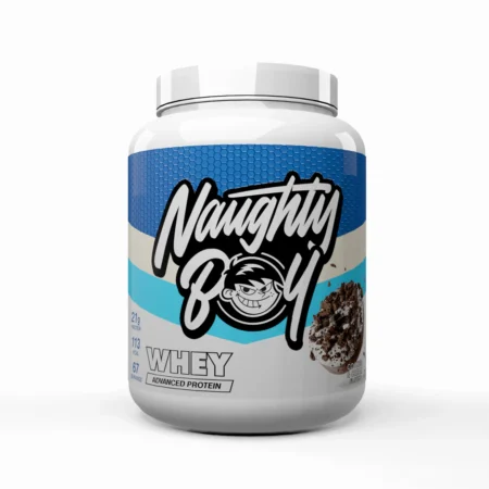 Vienoje NaughtyBoy® Whey Protein porcijoje yra 22 g baltymų